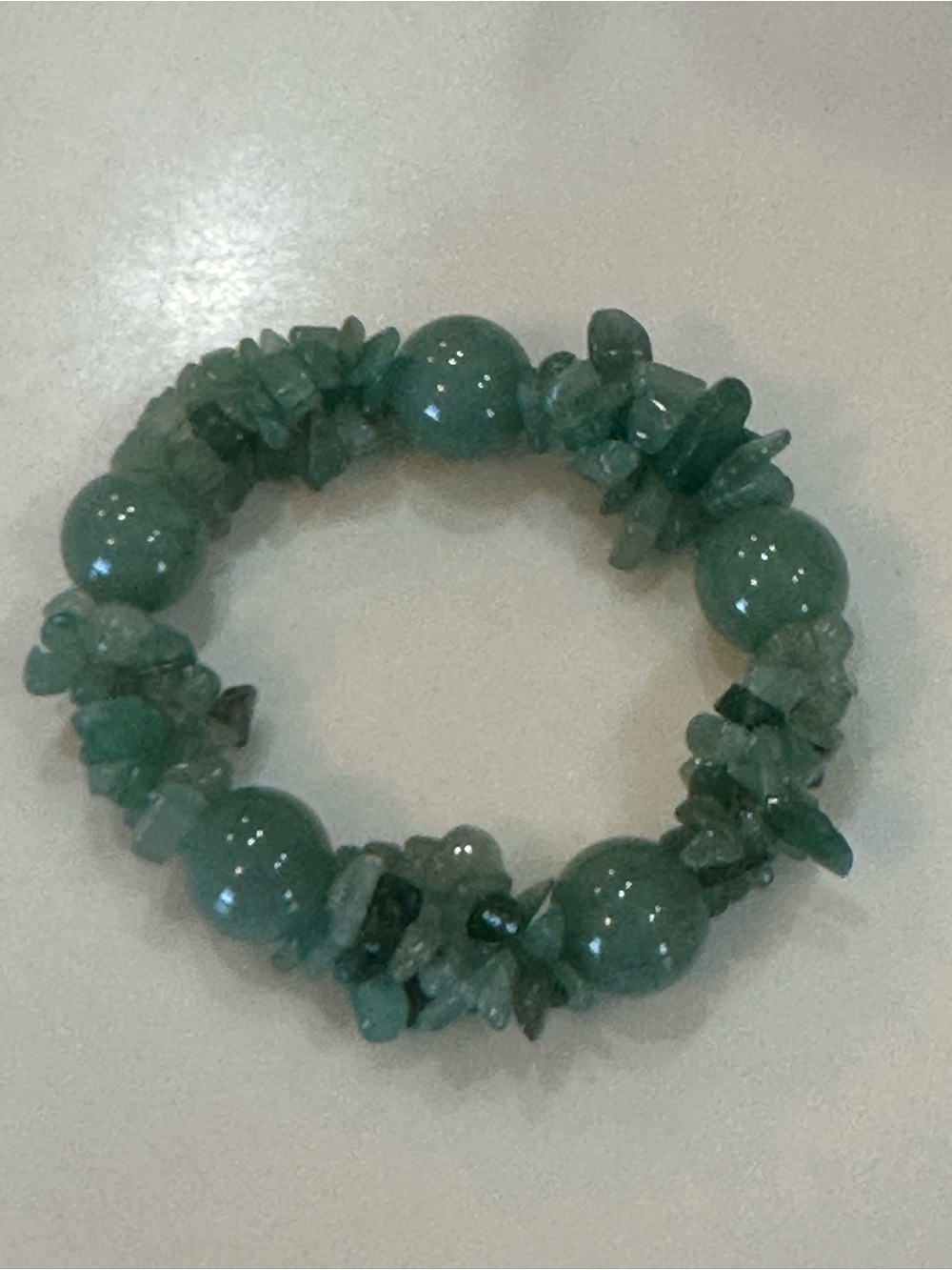 Southwestern Green Aventurine 16” Long 3 Strand Beaded Necklace & Bracelet Set - Picture 9 of 10